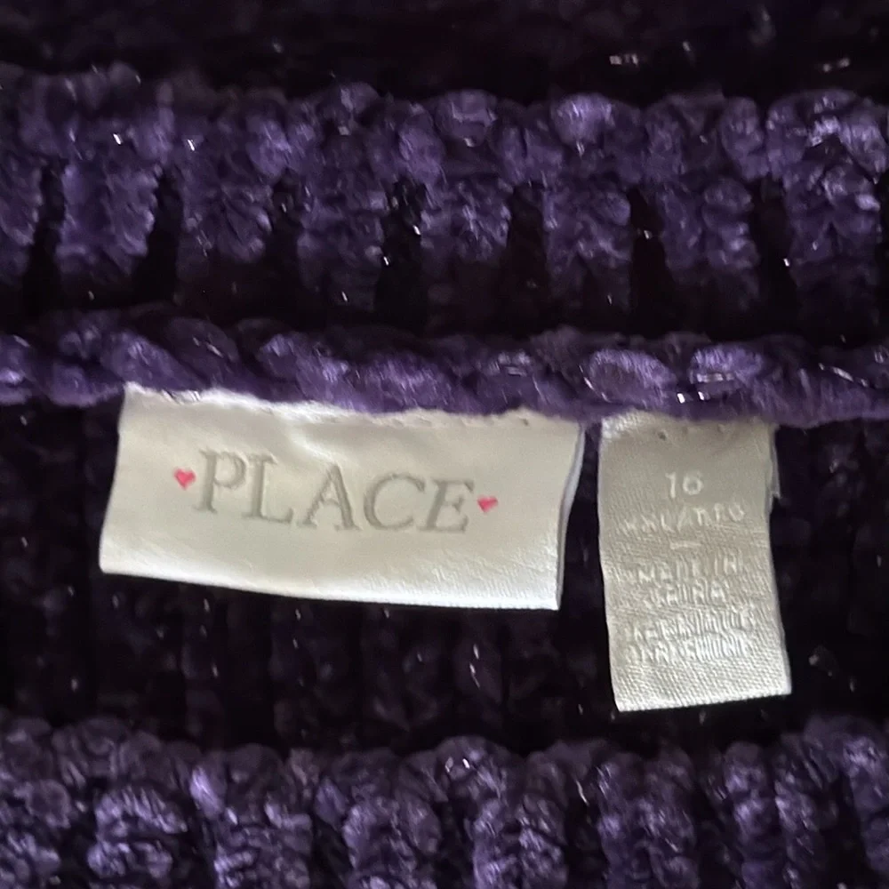 The Children’s Place purple sweater girls size 16 sparkly fleece girlhoodcore